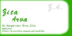 zita arva business card