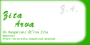 zita arva business card